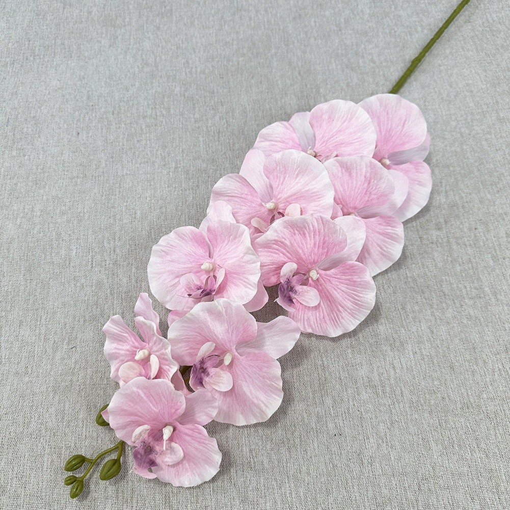 Silk Matte Phalaenopsis 9 Head Artificial Flowers for Foyer Table Decor