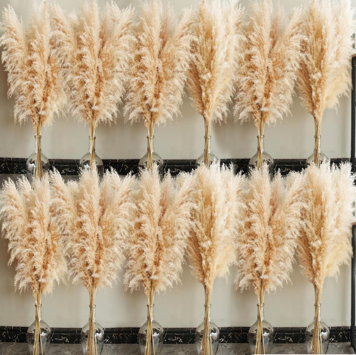 40 Inch 60 Stems Natural Pampas Grass Decor Tall