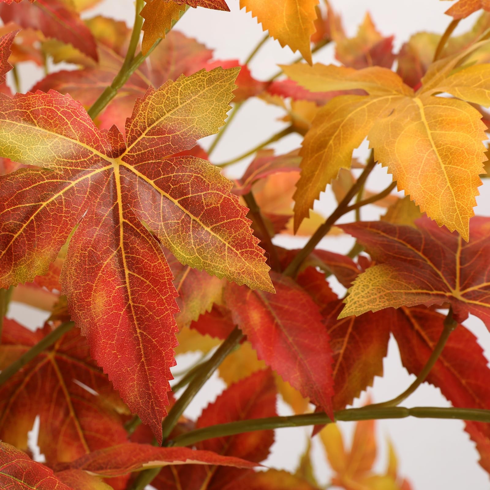 Artificial Maple Tree, 4FT Orange Potted Fake Plants Autumn Decoration Fall T…
