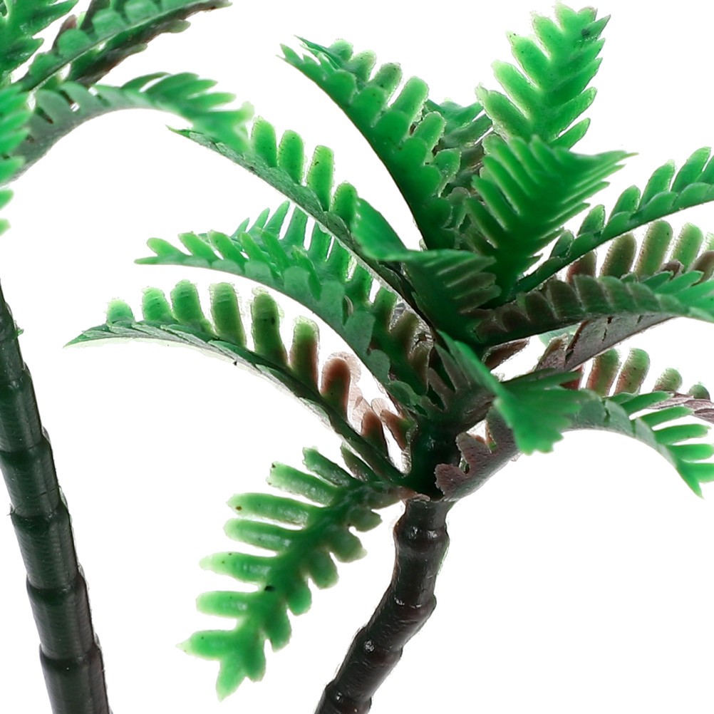 15Pcs Reusable Plastic Mini Palm Trees for Crafts Green Artificial Coconut Decor