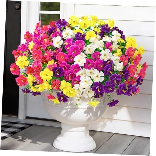 Look Real Artificial Flowers for 12 Bundles Fushia&purple&red&yellow&rose Red