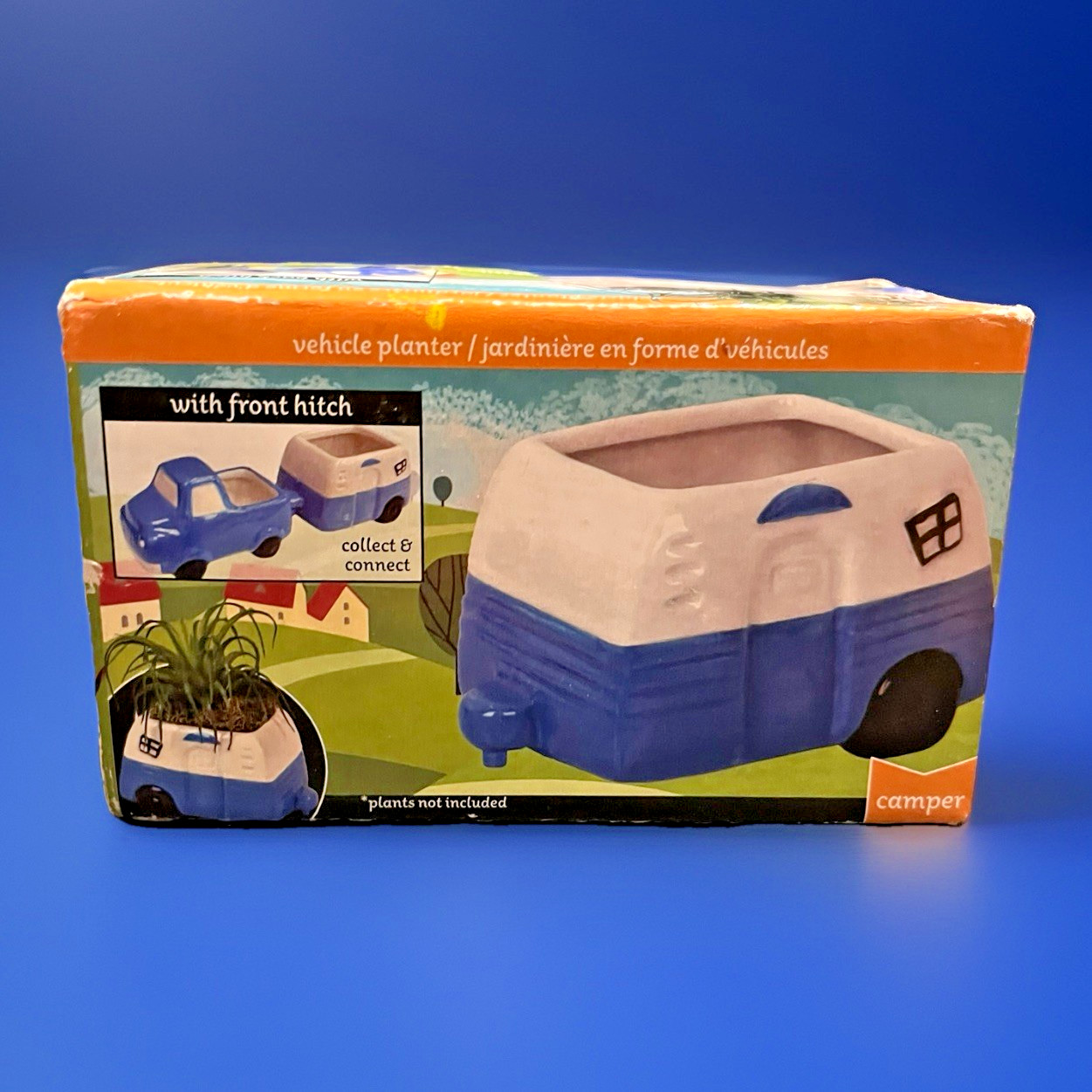 Vintage Style Ceramic Vehicle Planters RV Camper For Succulents Set of 3 NOS