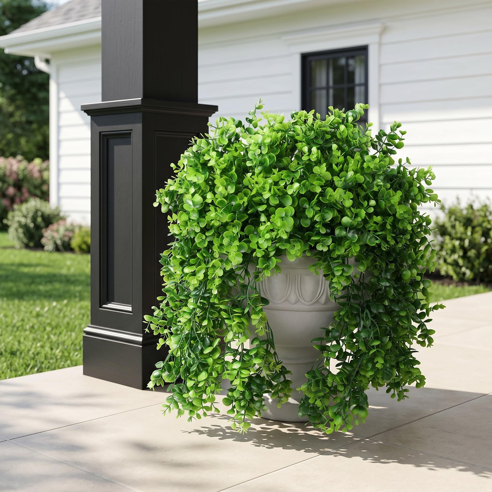 Faux Outdoor Plants Fake Hanging Plants for Outdoors Outside Decorations, 2 P…