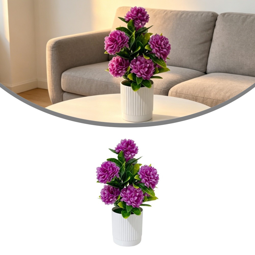 7 Piece Silk Chrysanthemum Flower Arrangement for Tabletop Centerpiece Decor