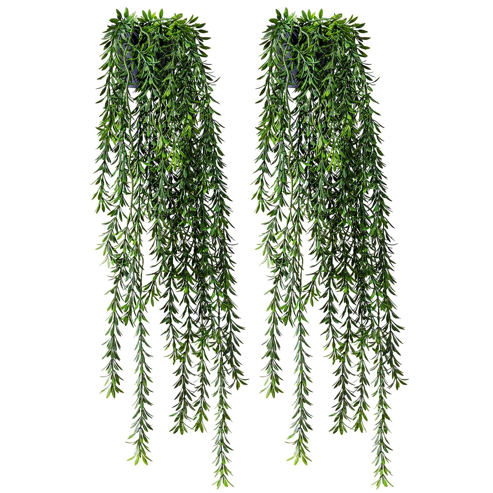 Artificial Hanging Plant 2 Pcs Faux Plant Ivy Vine Faux Eucalyptus Vines Fake…