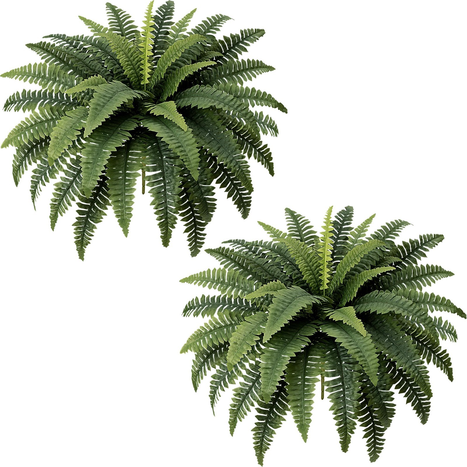 Fake Ferns Set of 2 Faux Boston Ferns Large Artificial Plants, 40 Leaves per…