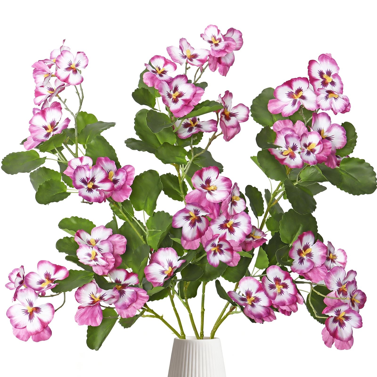 3Pack Artificial Pansy Flowers Silk Flowers Arrangements 35In Artificial Fake…