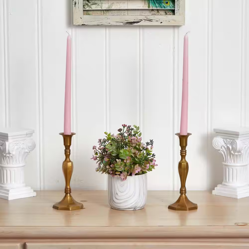 Indoor Eucalyptus Artificial Plant in Marble Finished Vase