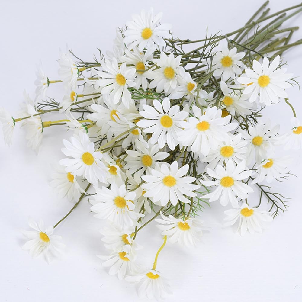 Artificial Flowers10 Bundles Artificial Daisy Flowers 20.5″ High Small Daisy …