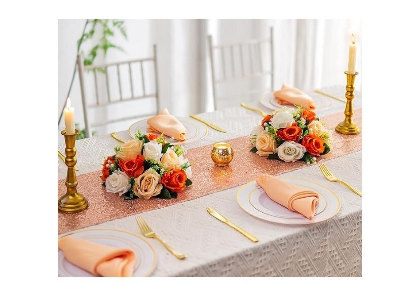 Inweder Flower Balls for Centerpieces, Bouquets, Arrangement 6 Pcs Rose Balls