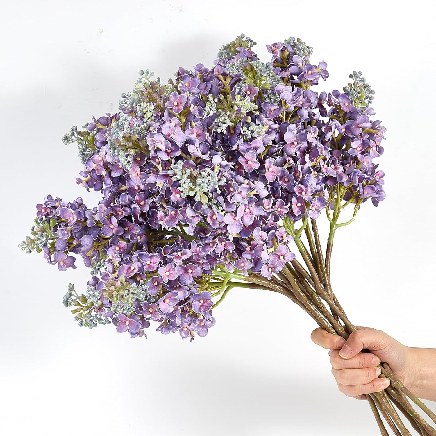 Lilac Artificial Flowers – 4PCS 25.6″ Purple Silk Delphinium for Home Decor