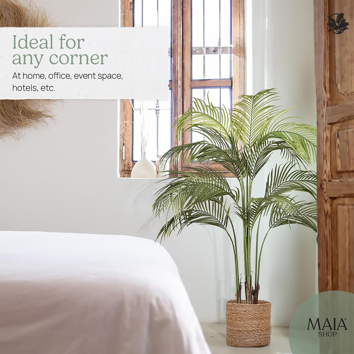 5ft 11in Artificial Palm Tree Plant for House, Apartment or Office – Realistic