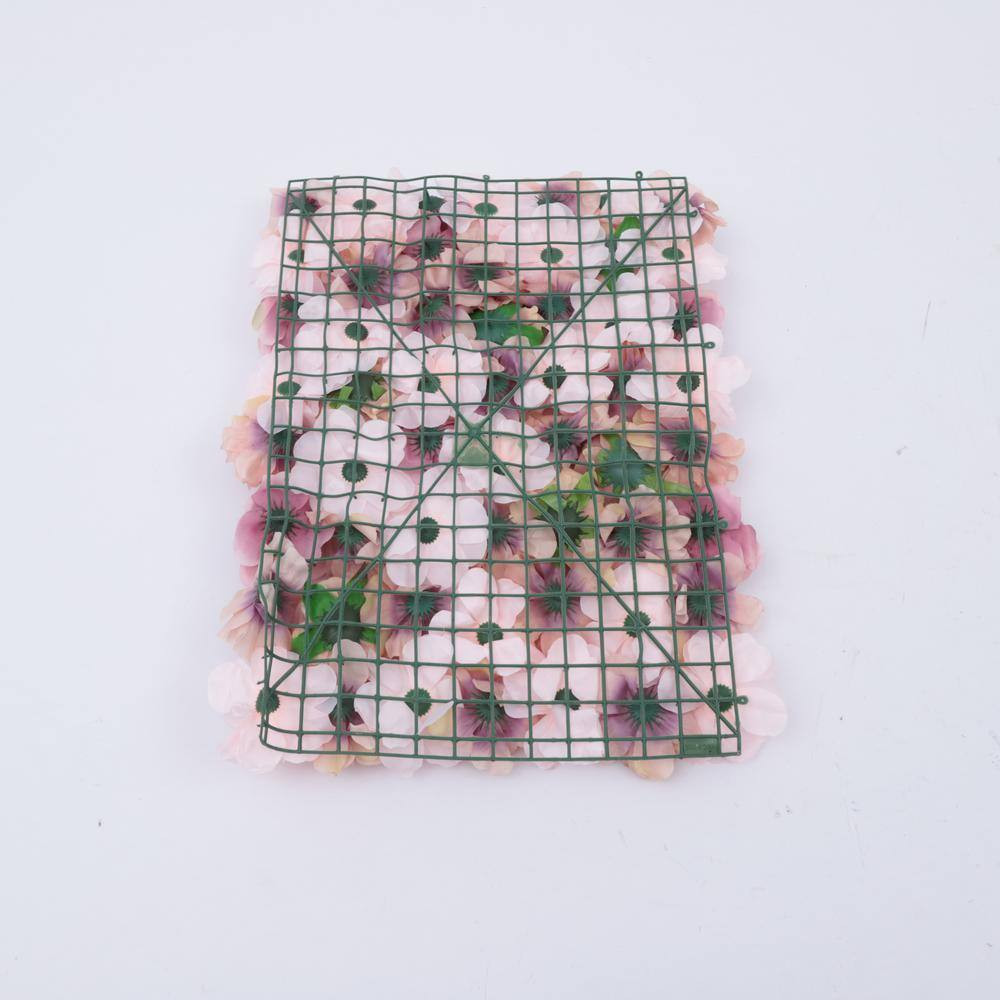 23 .6 In. X 15.7 In. Autumn Pink Artificial Floral Wall Panel Silk Fabric Rose D
