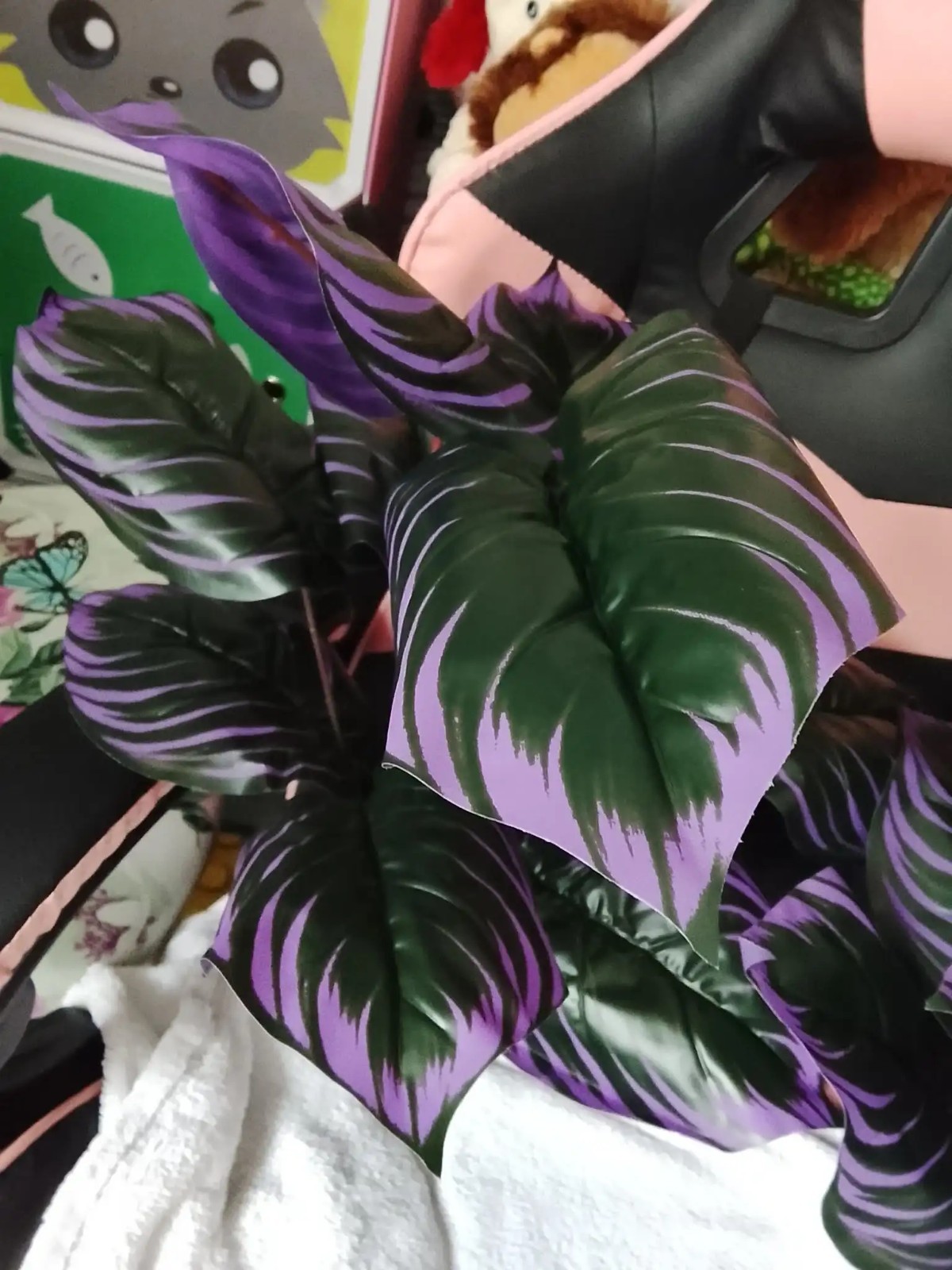 Artificial Monstera Plant Large Faux Tropical Palm Leaves Home Garden Decor