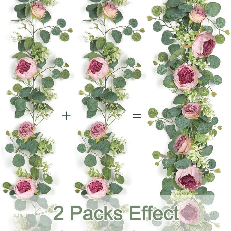 Vintage Artificial Peony Rose Garland Floral Decor Wedding Party Home Decoration