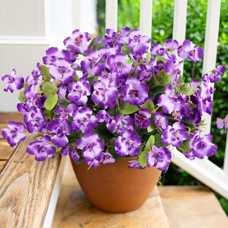 Low Maintenance 7 Flower Artificial Hibiscus For Exteriors Decoration