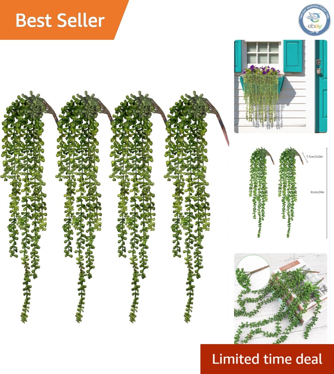 Realistic Greenery: Artificial String of Pearls for Relaxing Home Decor Vibes