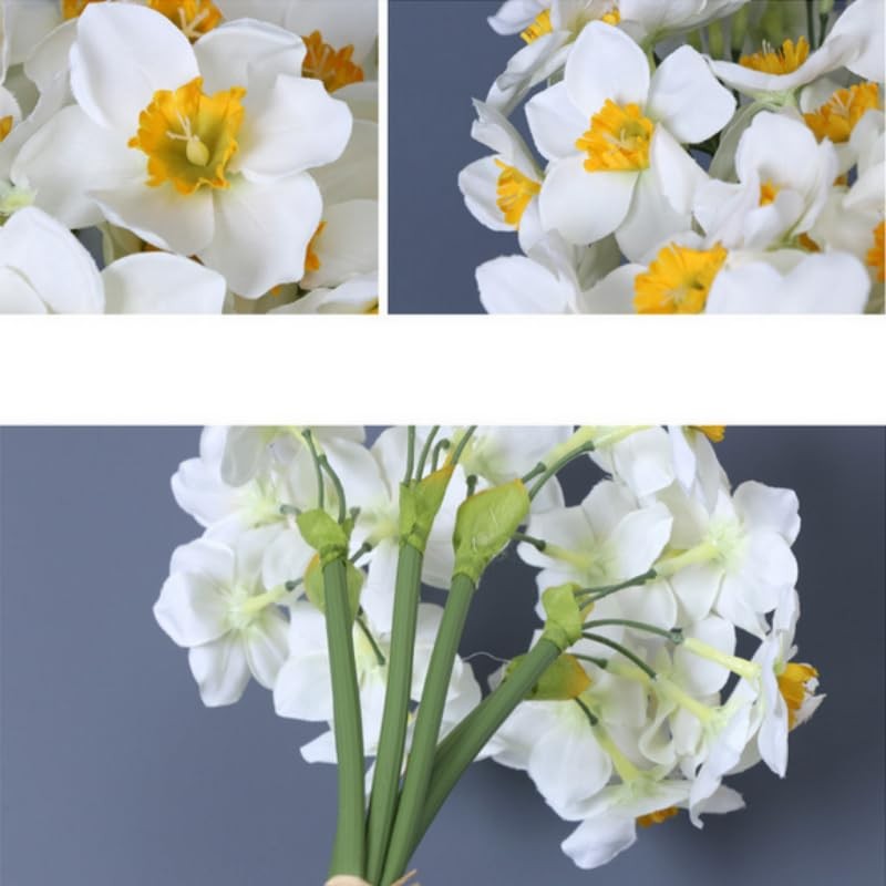 18 Pcs Artificial Flowers White Artificial Daffodils Flowers Real Touch Faux …