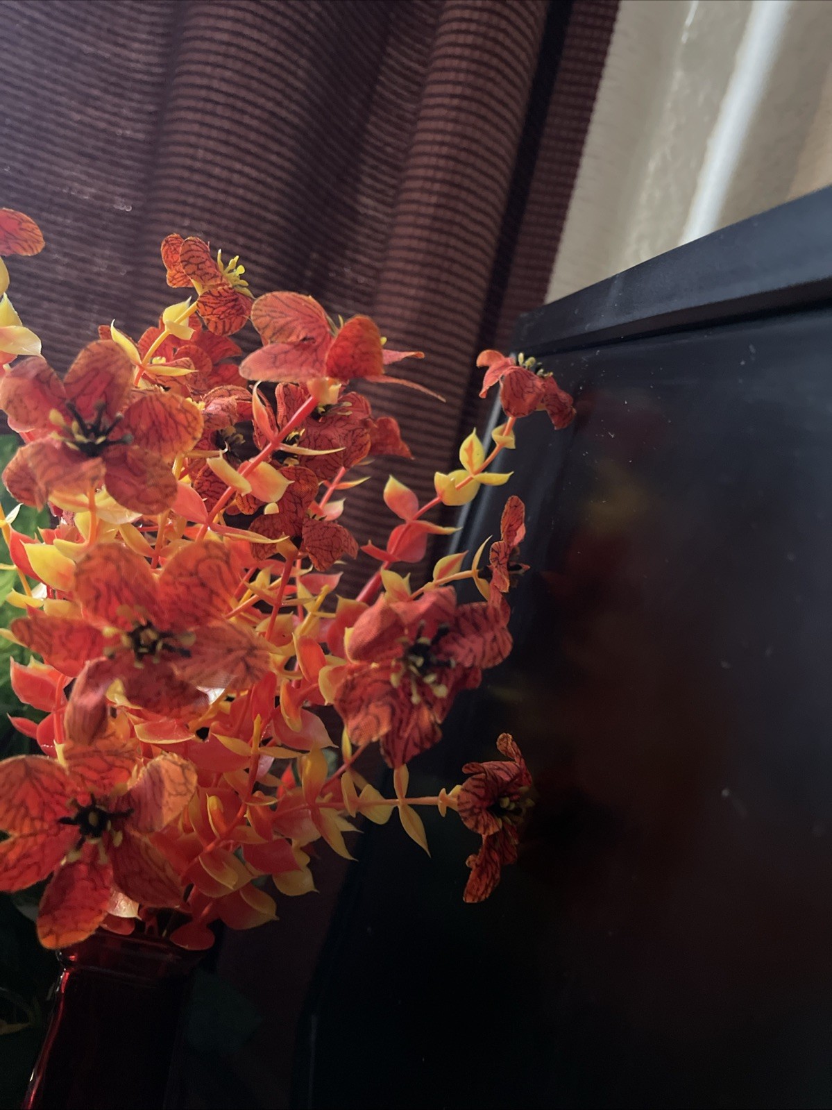 Orange Autumn Artificial Stems Decoration Floral Arrangement Brighten Room