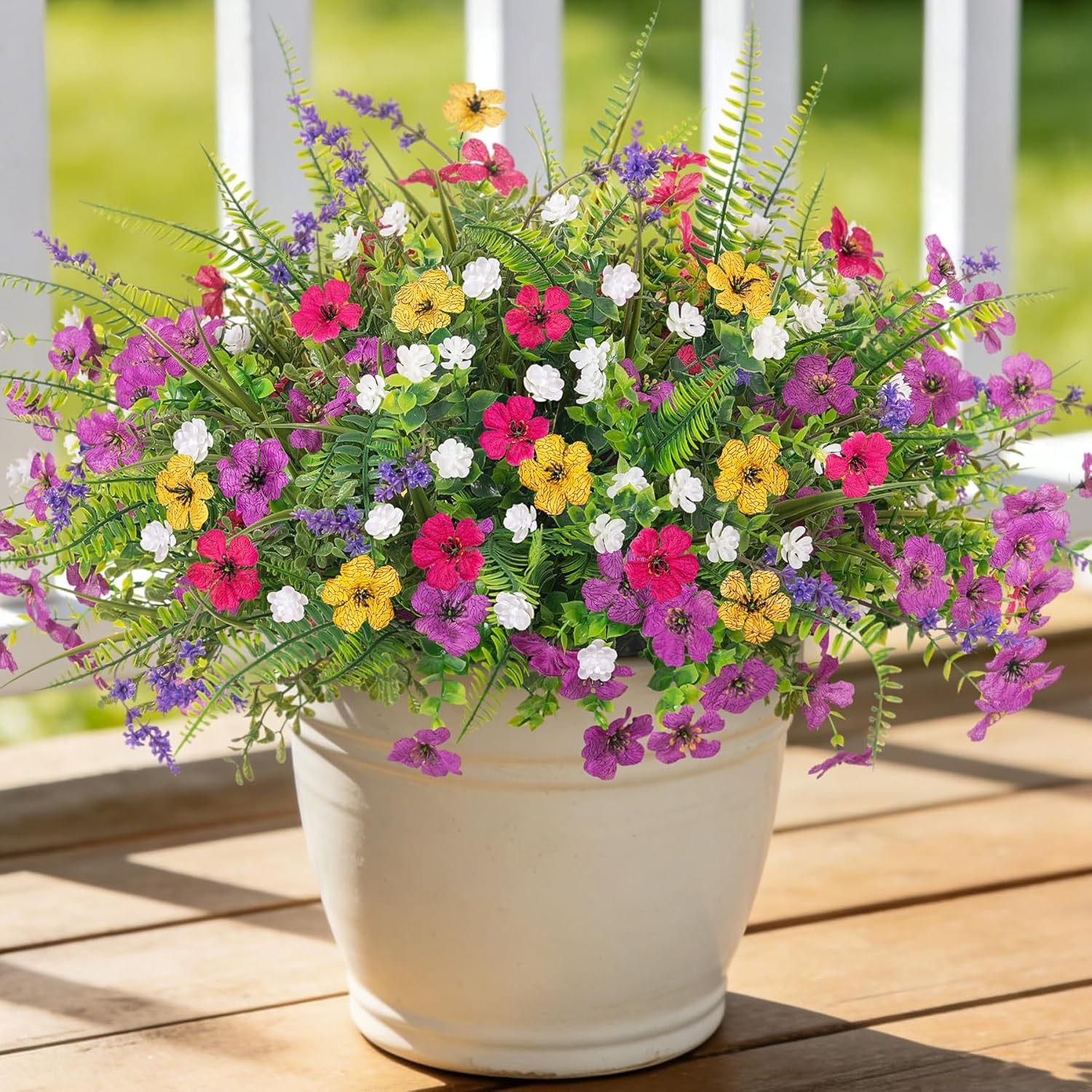 12 Bundles Artificial Flowers,Faux Plants for Spring Summer Decoration, UV Resis