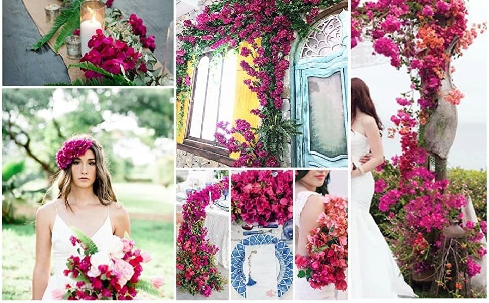 Artificial Silk Bougainvillea Branches – Fushia Mix