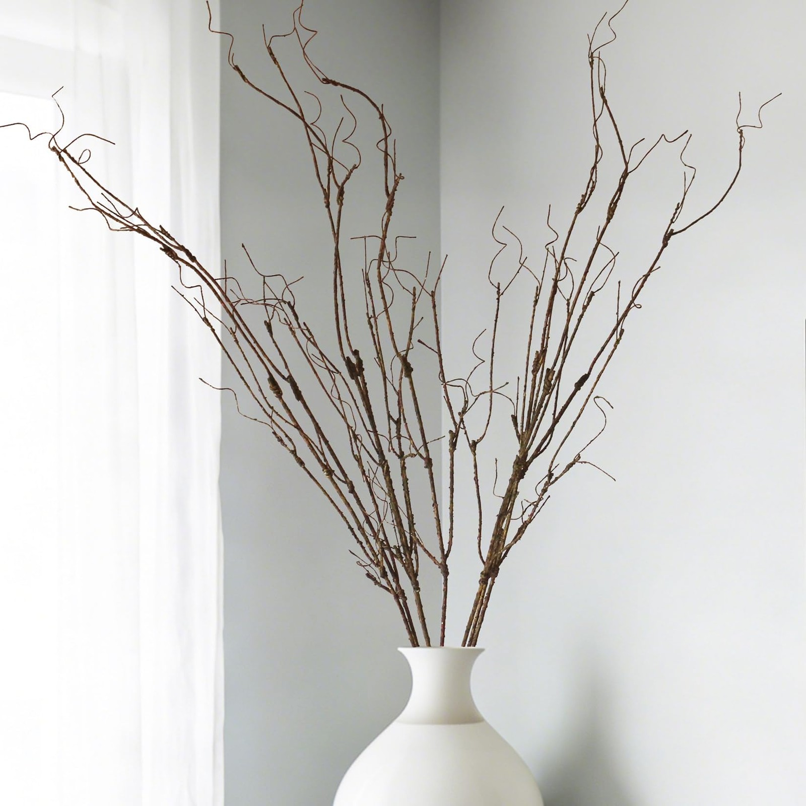 8PCS Artificial Curly Twigs Willow Branches Stems for Vase, 43.3inch Lifelike…