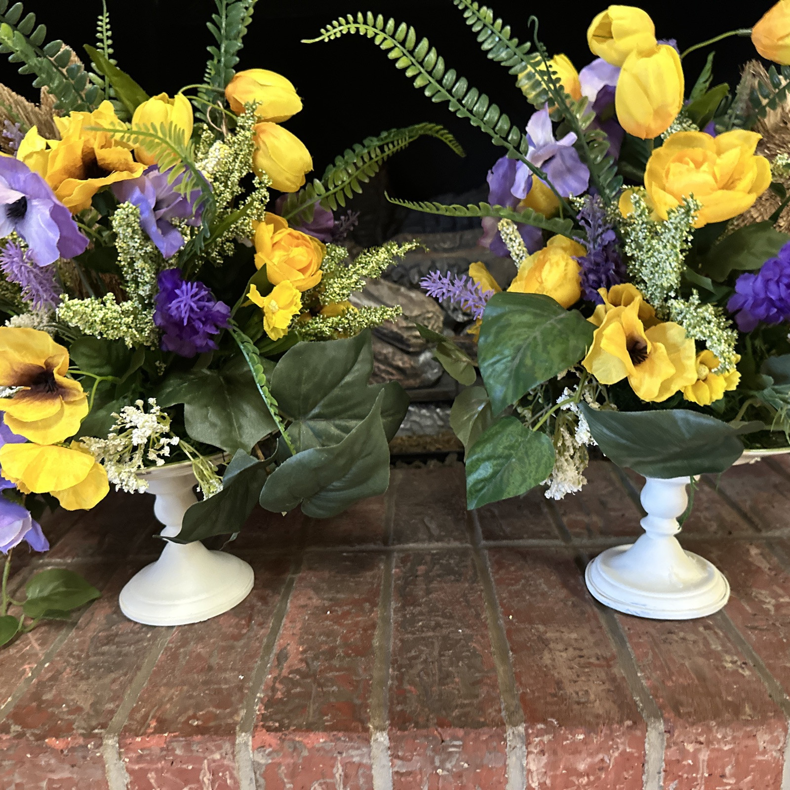 Pair Of Custom Designed Spring Centerpiece Or Table Florals