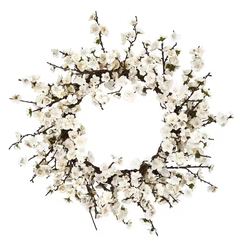 Artificial Plum Blossom Wreath Floral Door Wall Wedding Decor Spring Winter