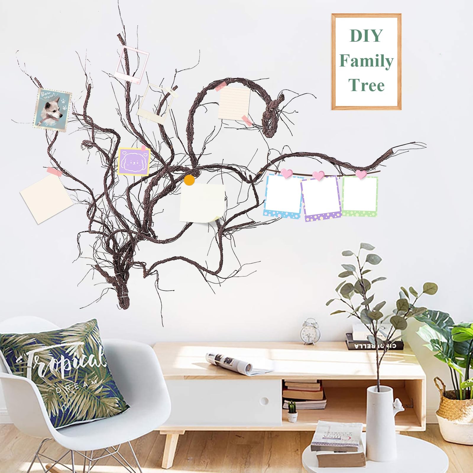 118″Brown S Bendable Grapevines Garland Faux Tree Branch Wall Hanging Decor