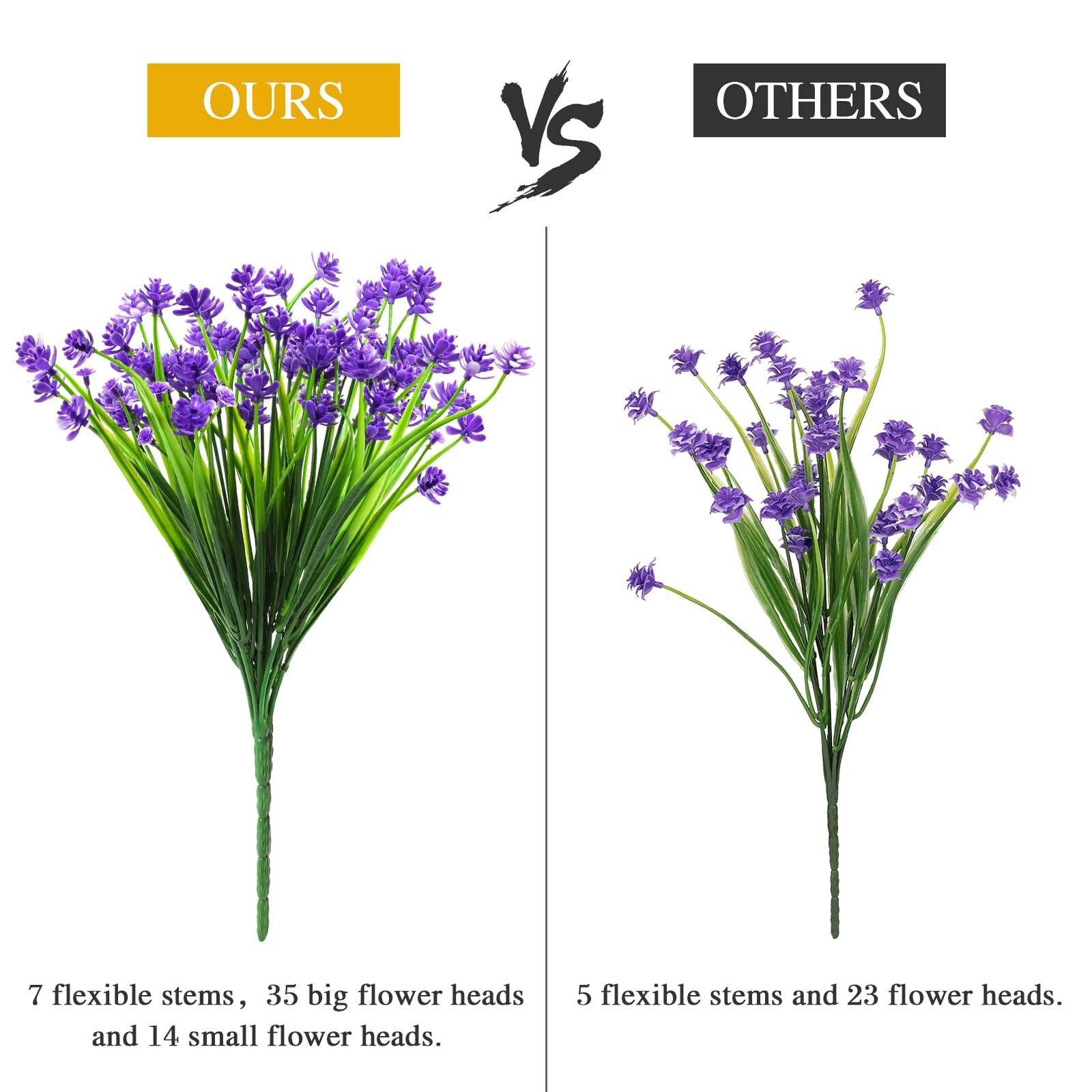 AmyHomie 20 Bundles Artificial Flowers Outdoor UV Resistant Faux Flowers No F…