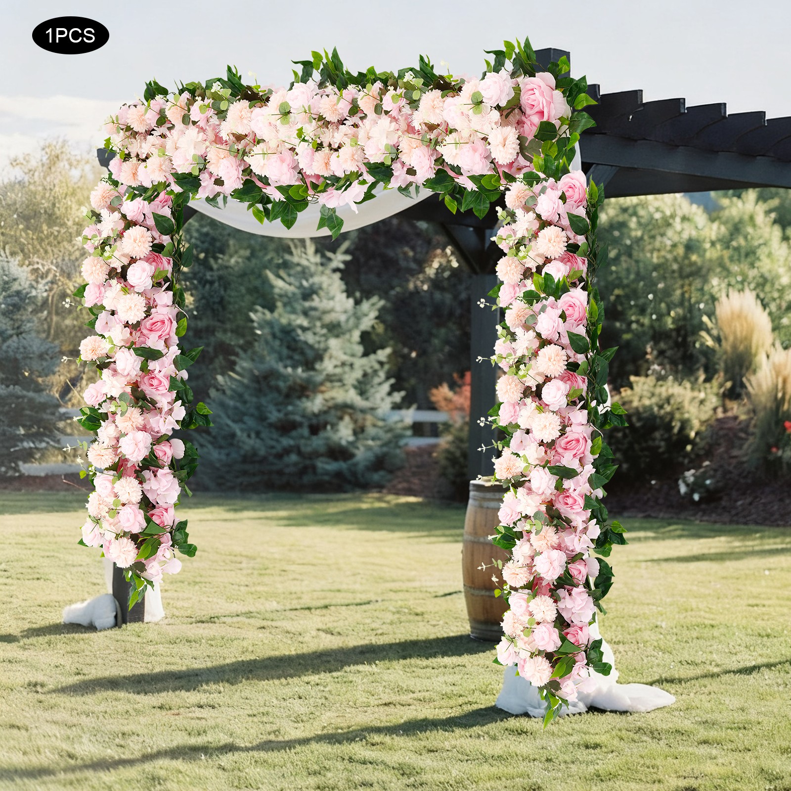 100cm Artificial Pink Rose Flower Row Table Centerpiece Flowers Wedding Decor