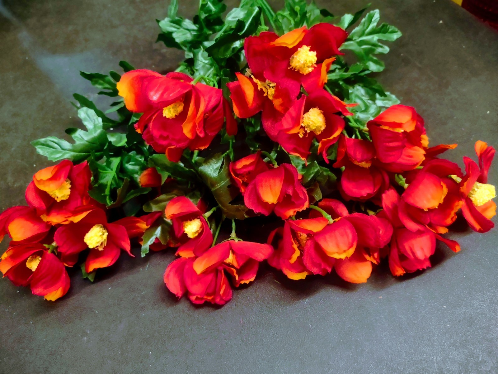 Silk Cosmos Flower Bush w 12 Stems, Bittersweet Flame Orange Autumn Flowers 20″
