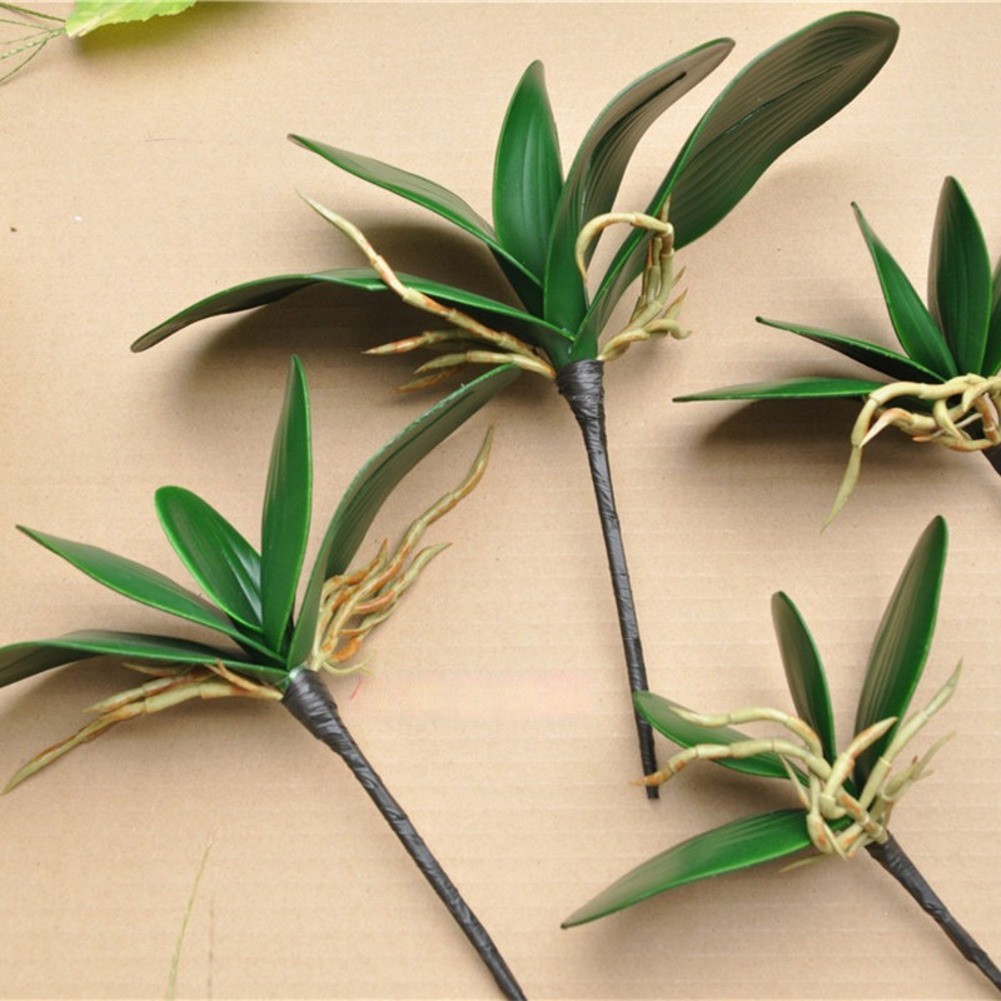 2pcs Simulated Phalaenopsis Orchid Leaves (PU Phalaenopsis Orchid Leaves)