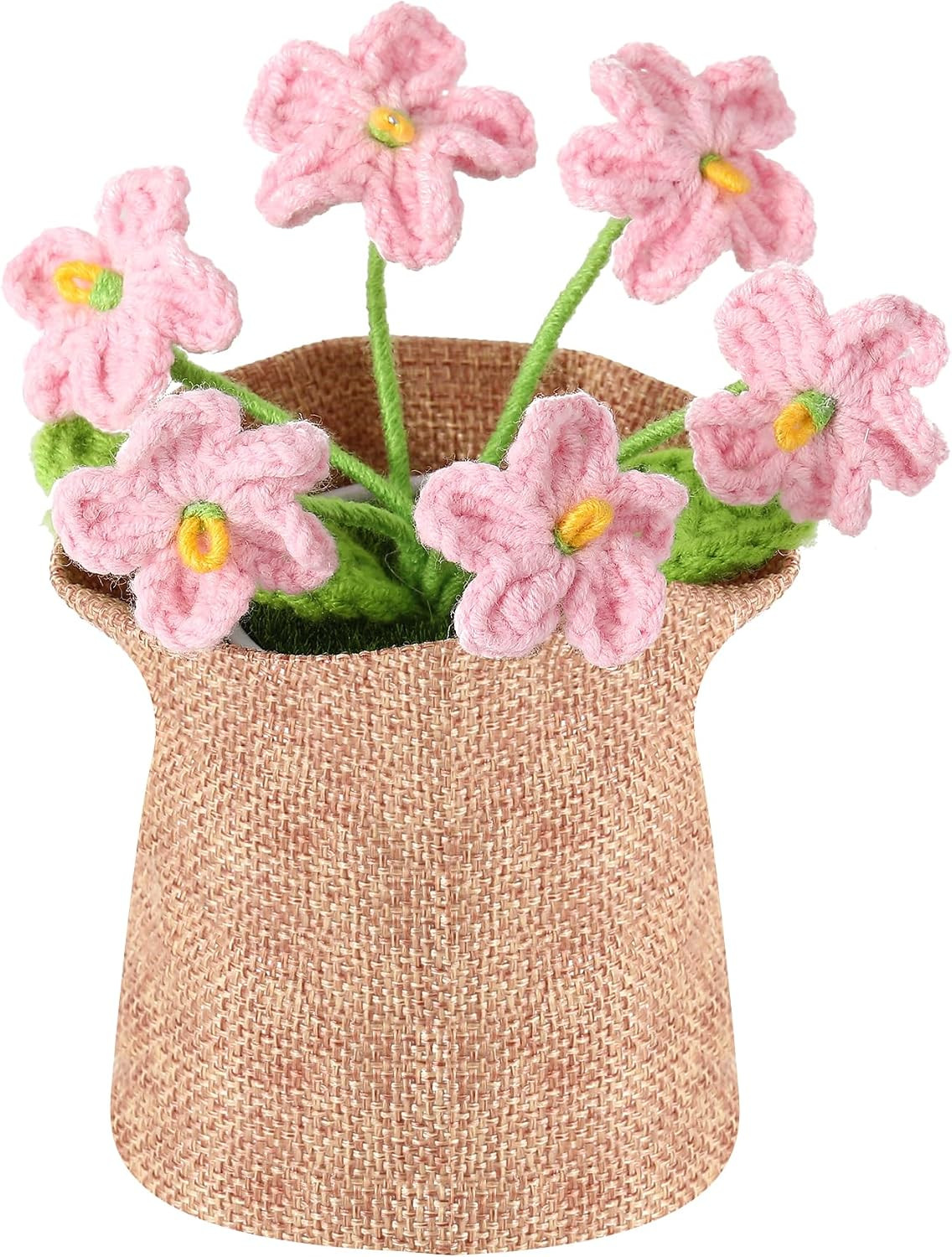 Crochet Flower Plant Gift, Blue Forget Me Not Desk Decor for Women | Crochet Flo
