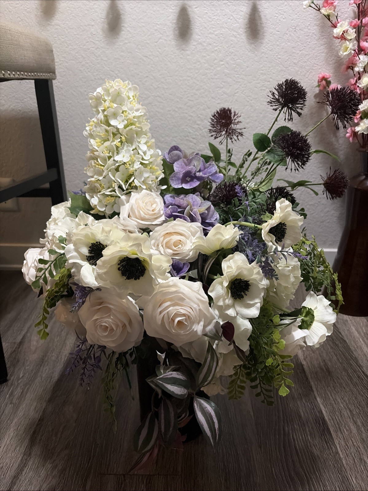 Large Spring Summer Floral Arrangement Easter Floral Arrangement (W/o Vase)