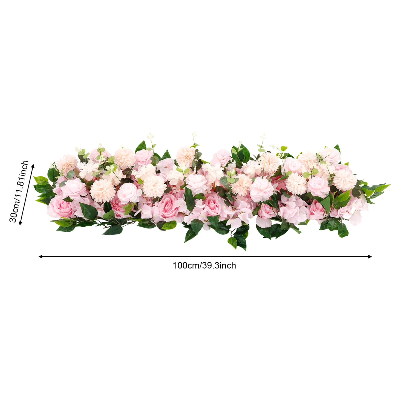 100cm Artificial Pink Rose Flower Row Table Centerpiece Flowers Wedding Decor