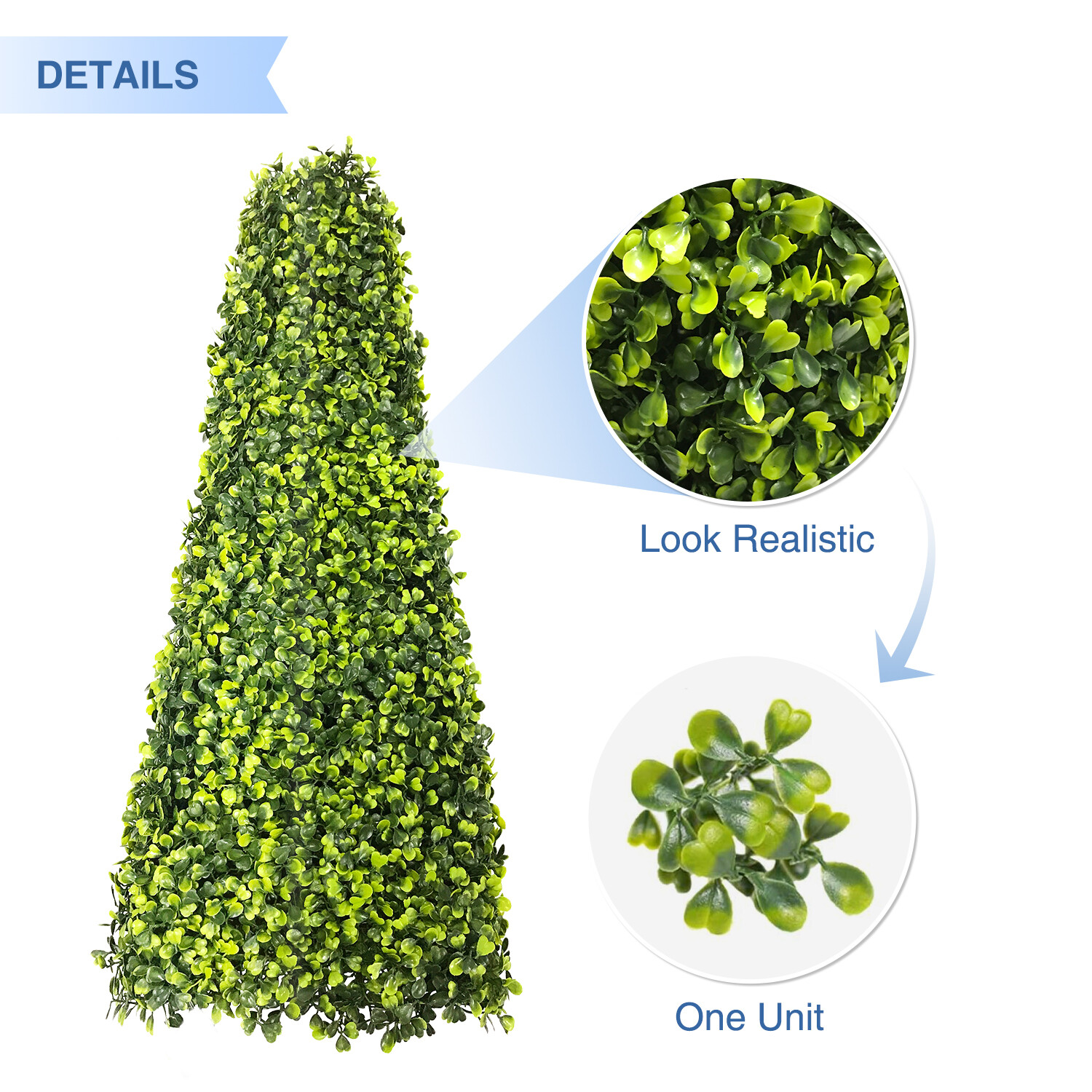 25.6” Artificial Topiary Tower Faux Boxwood Tree Home Garden In/Outdoor Decor