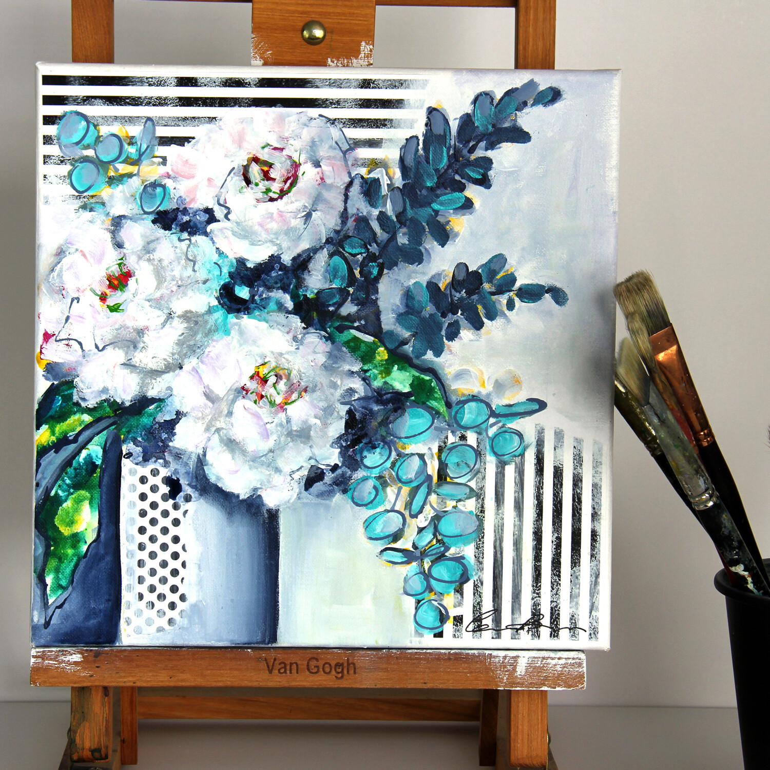Contemporary Art Floral on canvas, original painting direct from artist