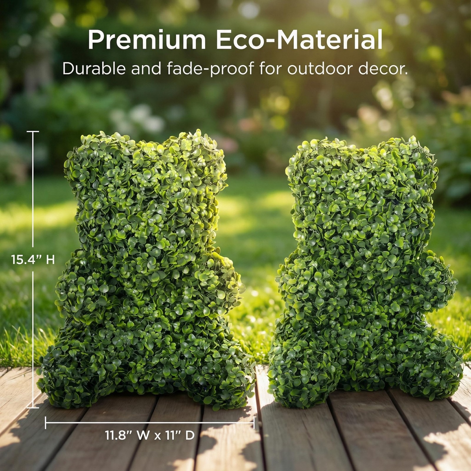 Artificial Topiary Dog Lucky, Faux Boxwood Puppy Decor, UV Resistant Greenery…