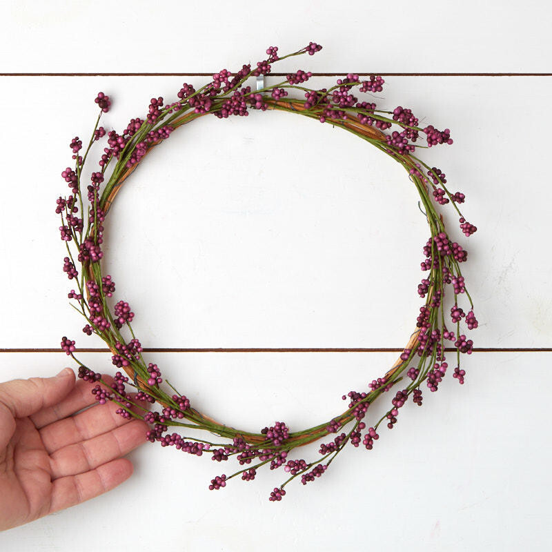 Set of 4 Small 9″ Purple Artificial Berry Cluster Wreaths