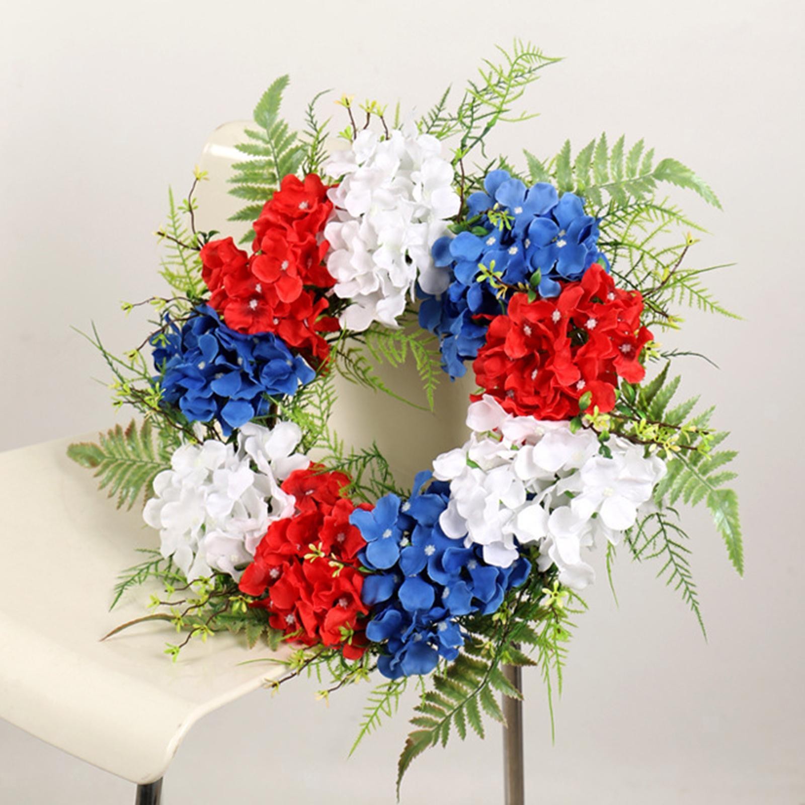 American Wreath Flower Garland Independence Day Wall Front Door Hanging
