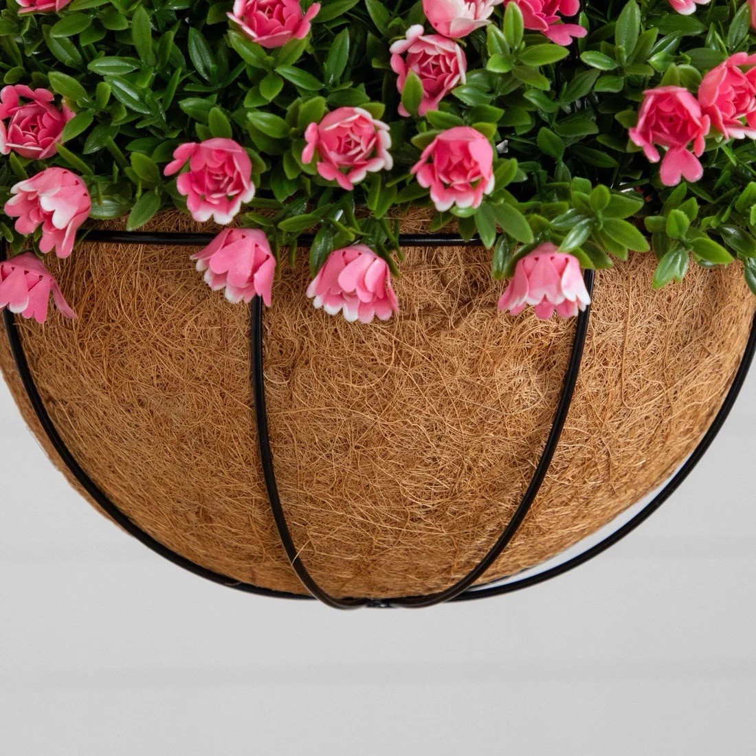 19” UV Resistant Artificial Mini Rose Hanging Basket Indoor/Outdoor