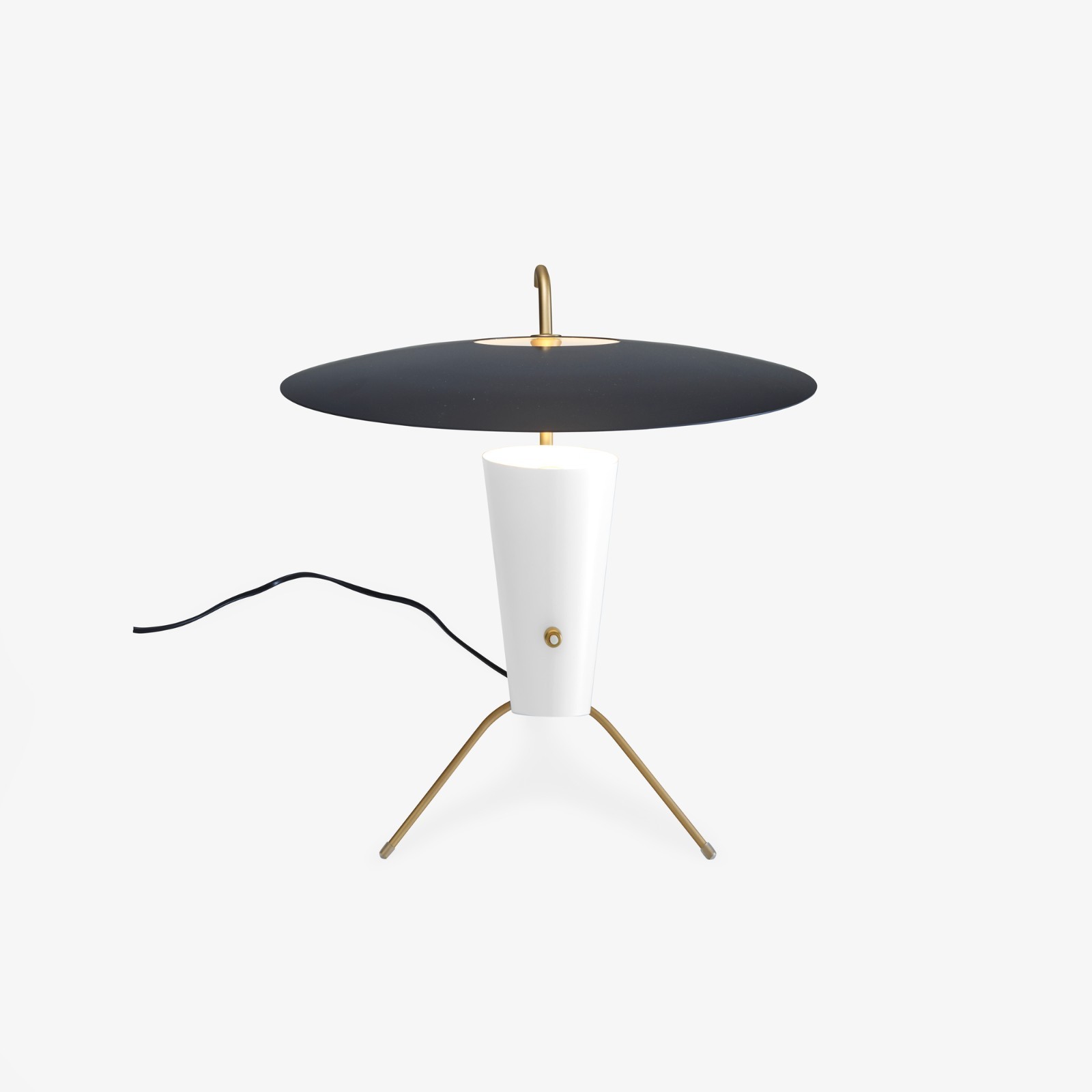 Here’s the information about the G24 table lamp by Pierre Guariche, shown at Gal