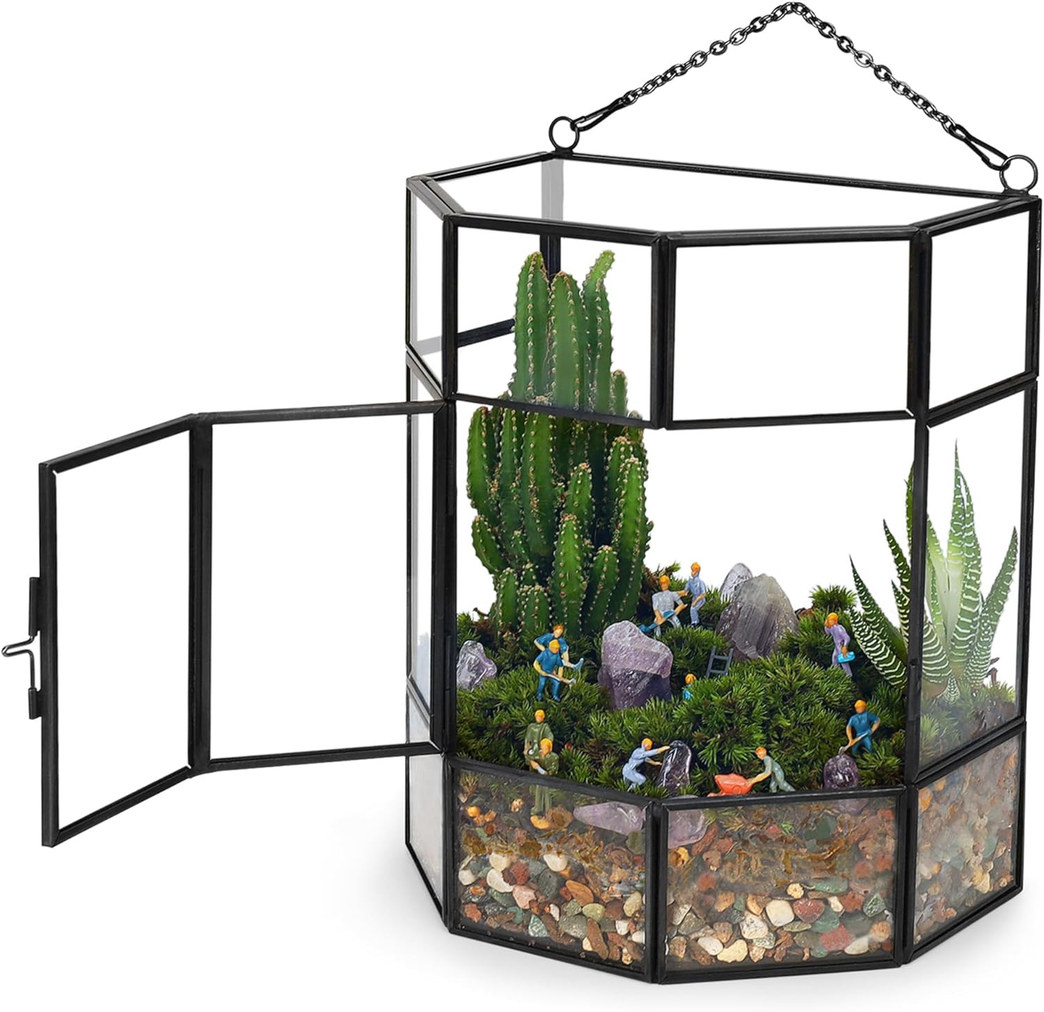 Hanging Glass Plant Terrarium Handmade Mini Greenhouse Indoor for Succulent & Ai