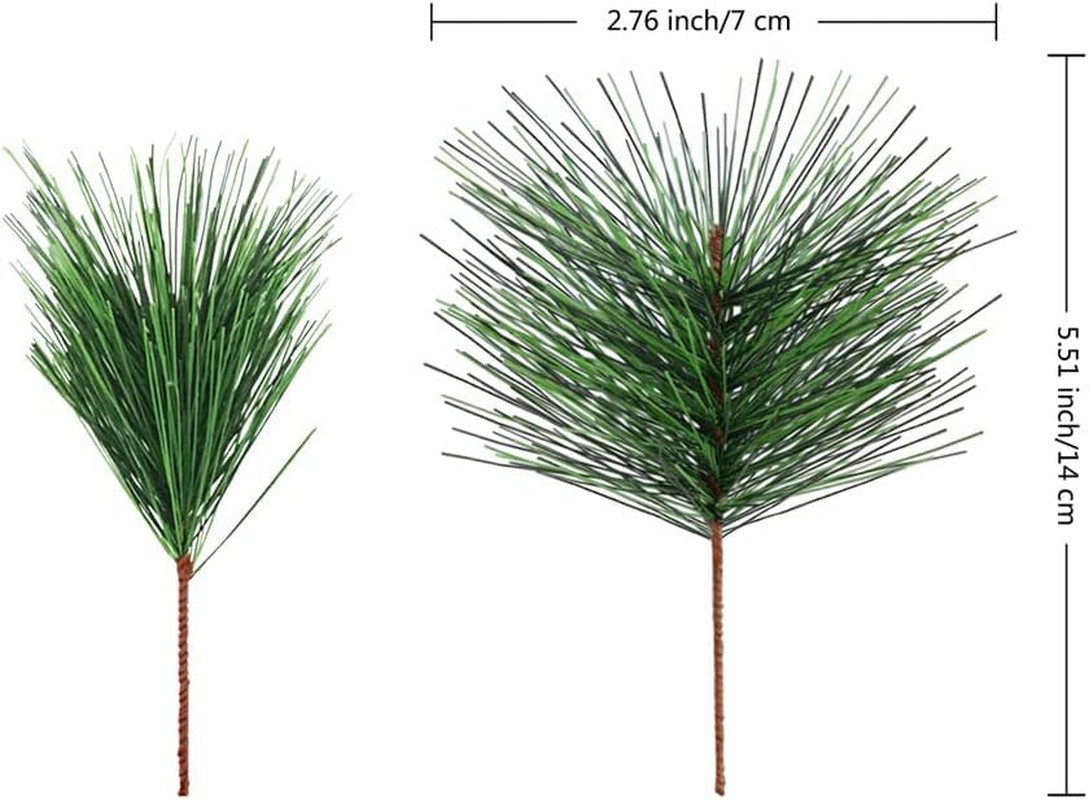 20 PCS Artificial Pine Branches Green Pine Needles Small Pine Twigs Stems Picks