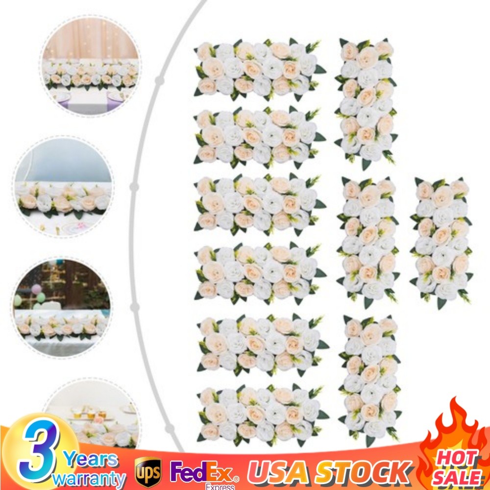 10* White Wedding Dining Table Artificial Rose Flower Centerpieces 50*25 cm