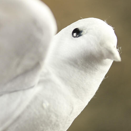 Bulk Package of 12 White Artificial 6″ Wide Dove Birds