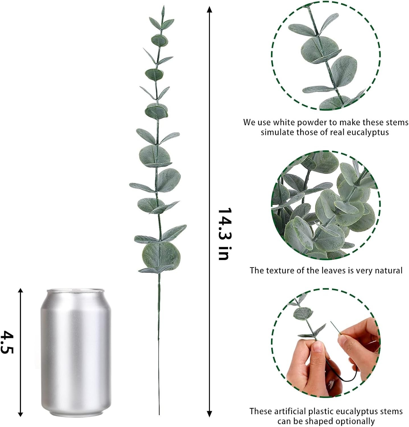 24pcs Realistic Artificial Eucalyptus Stems – Spring Wedding Decor Essentials