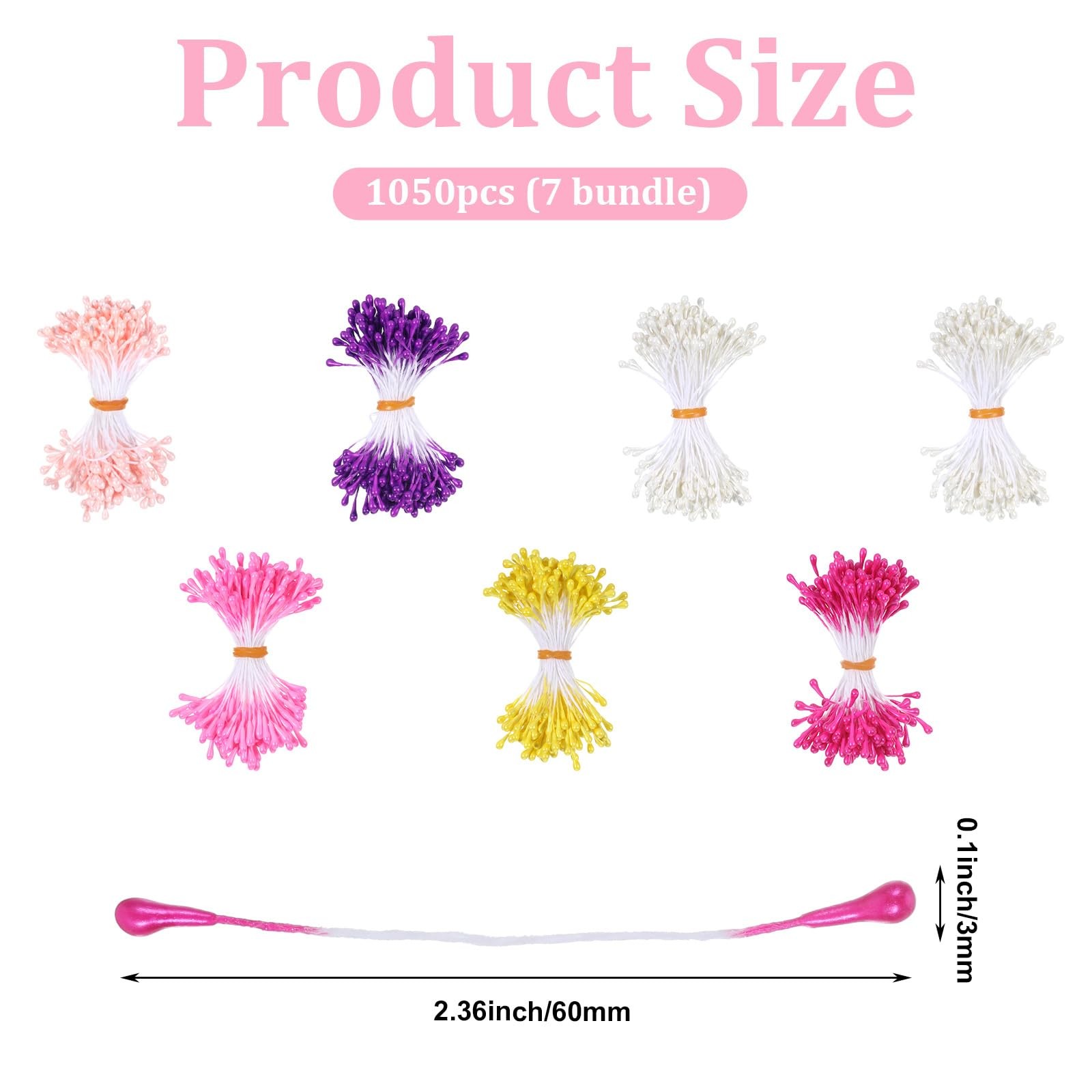 1050 PCS 3mm Mini Flower Stamen Artificial Pearl Floral Pistil DIY Craft