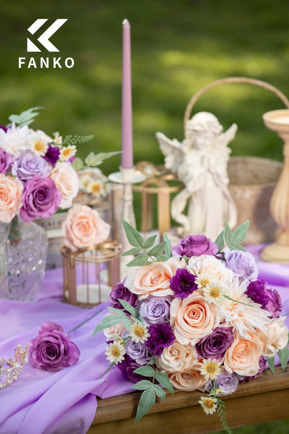 Rose Artificial Flowers Combo for DIY, Fake Purple Rose Artificial Silk Flowe…
